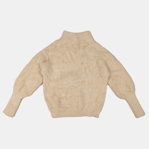 Catherine Malandrino Furry Fuzzy Knit Mock Collar Sweater Soft Cozy Comfy